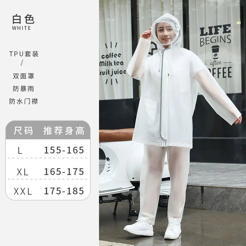 Adult Full Body PVC Waterproof Raincoat with TPU Battery Split Jacket Pants Suit for Car Motorcycle Riding Wholesale