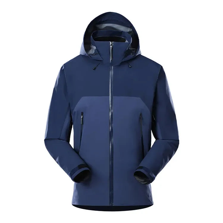 Custom Manufacturer Wholesale Mens Windproof Zip Fit Loose Windbreaker Custom Logo Hooded Rain Jacket Personalized Rain Jacket