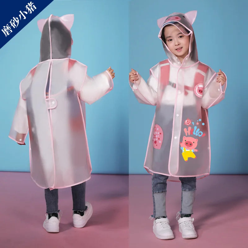High Quality Kids Waterproof EVA Poncho Raincoat Eco Friendly Cartoon Print Student School Children Rain Coat