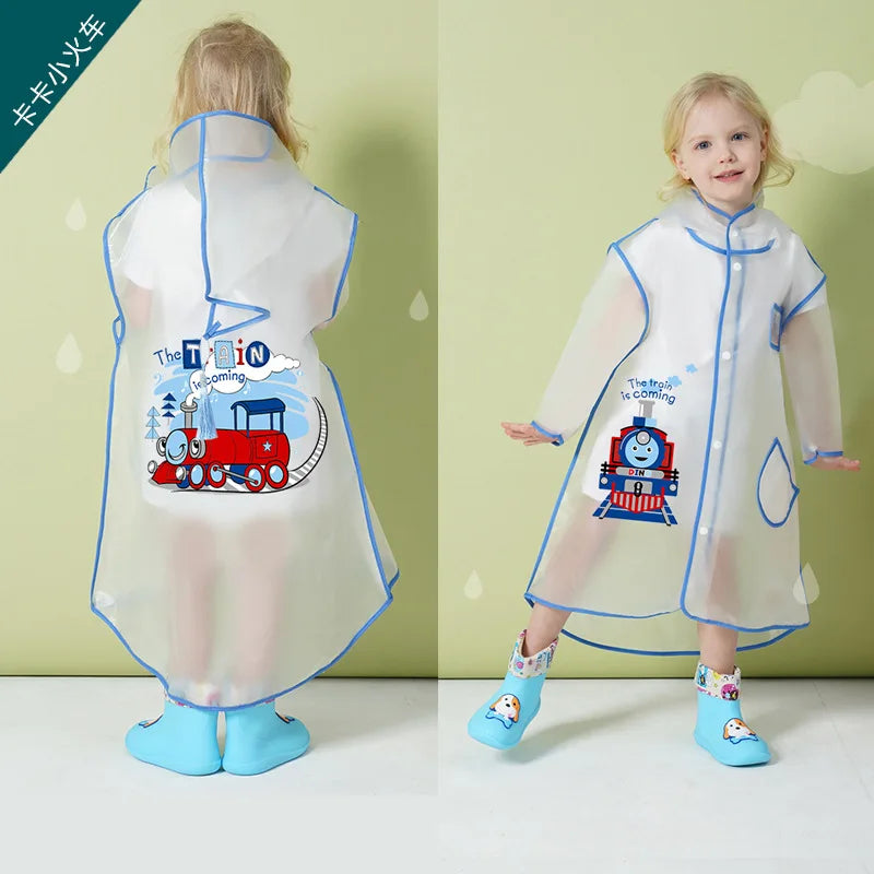 Small Dinosaur Cartoon Raincoat for Primary School & Kindergarten Kids EVA & PU Material Wholesale for Boys & Girls