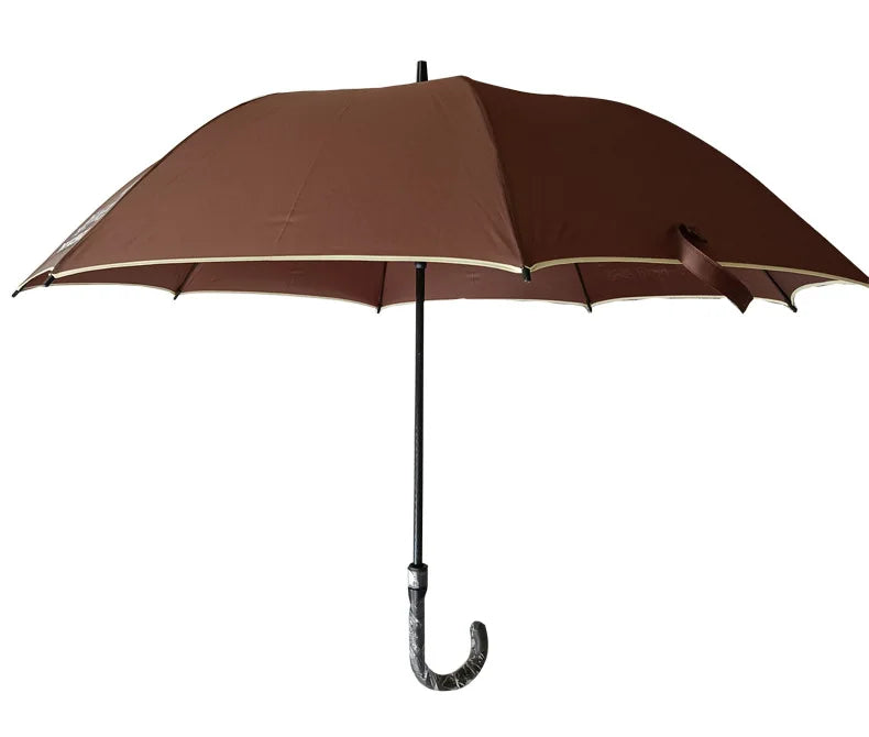 High Quality Large 27-Inch Automatic Purple Umbrella J-Shape With Long Handle UV-Proof Fabric and Metal Frame for Ladies