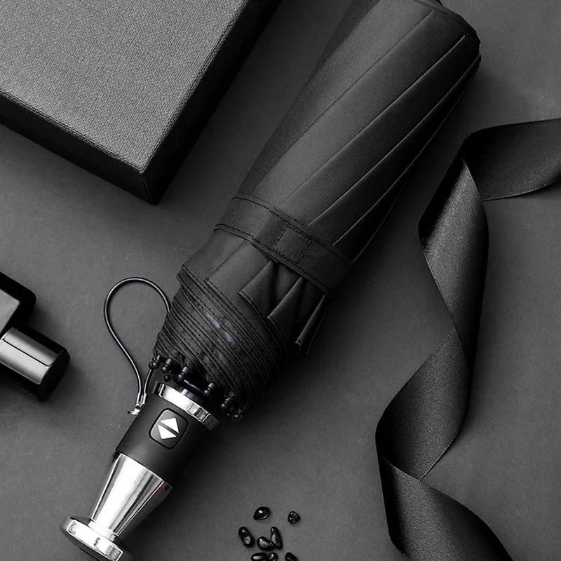 Wholesale Custom 3-Fold Luxury Branded Umbrella High Quality Super Strong Windproof With 10 Ribs UV Printing New Design Sunshade