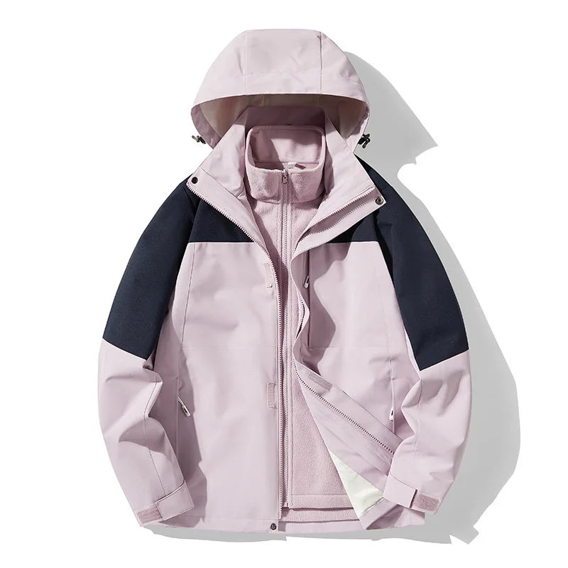 Unisex Waterproof Hard Shell Outdoor Windbreaker Jacket Breathable for Windproof Solid Color Hood Zipper Thin Oversized