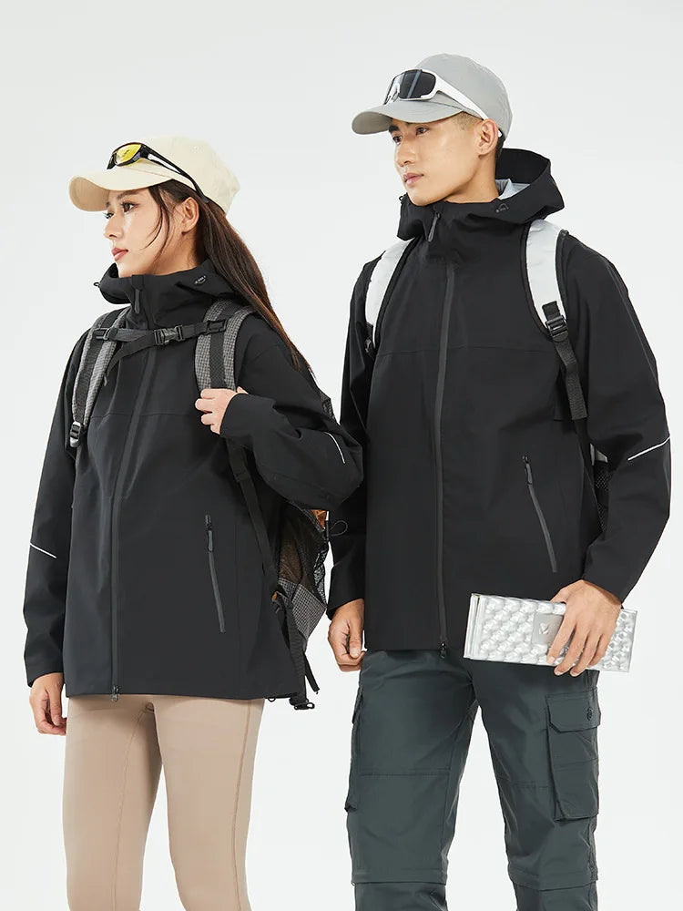 Hard Shell Jacket Unisex Autumn Outdoor Rainstorm-proof Waterproof Windproof Breathable Mountain Climbing