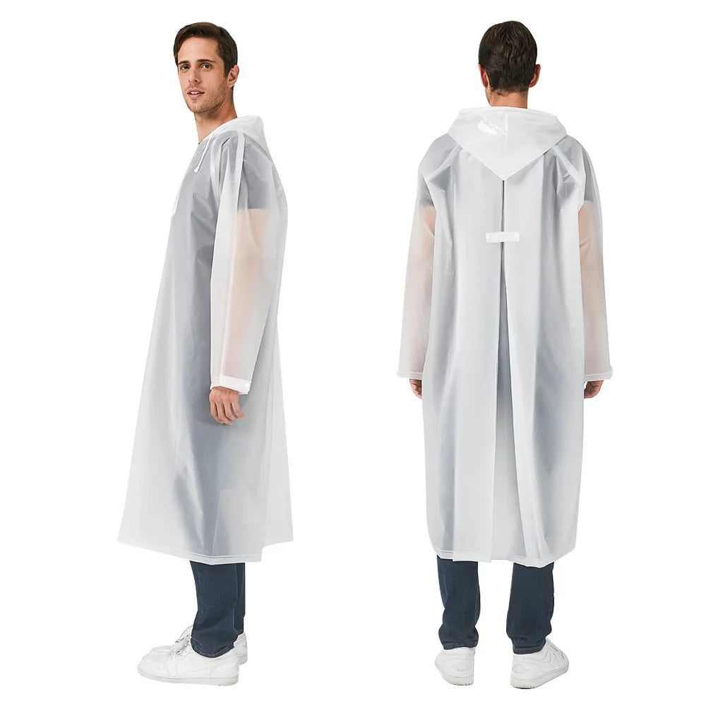 Adult Oversized Waterproof Raincoat With Backpack Long Thickened Poncho for Hiking Tours Windproof Breathable Soft Jacket Hood