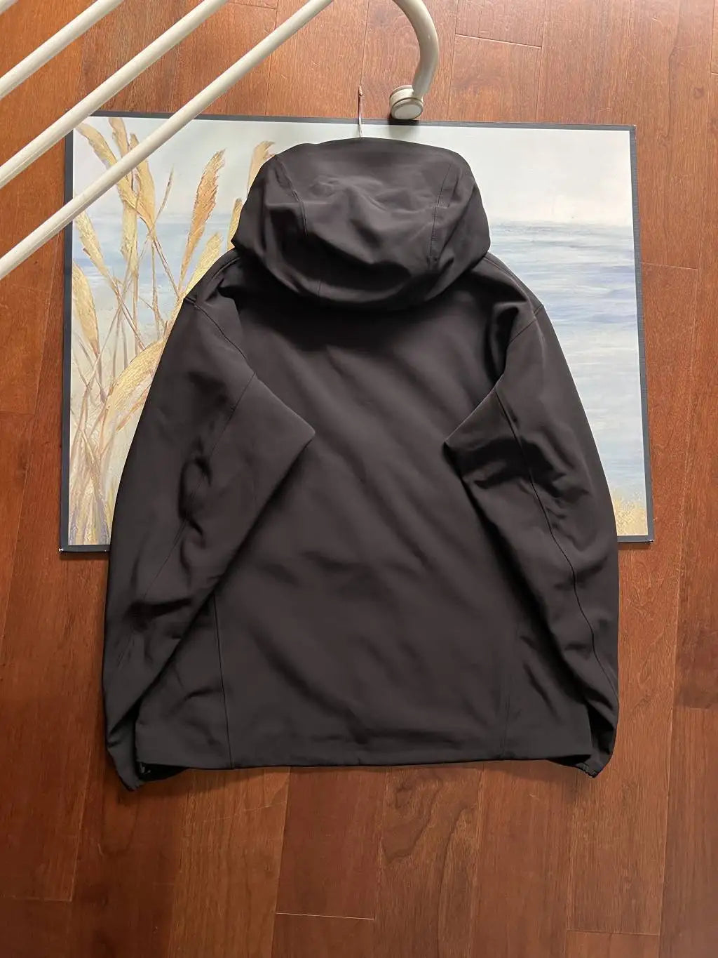 Autumn Casual Outdoor Sports Waterproof Jacket Spring Mountaineering Hooded Soft Shell Simple Solid Color Size Black