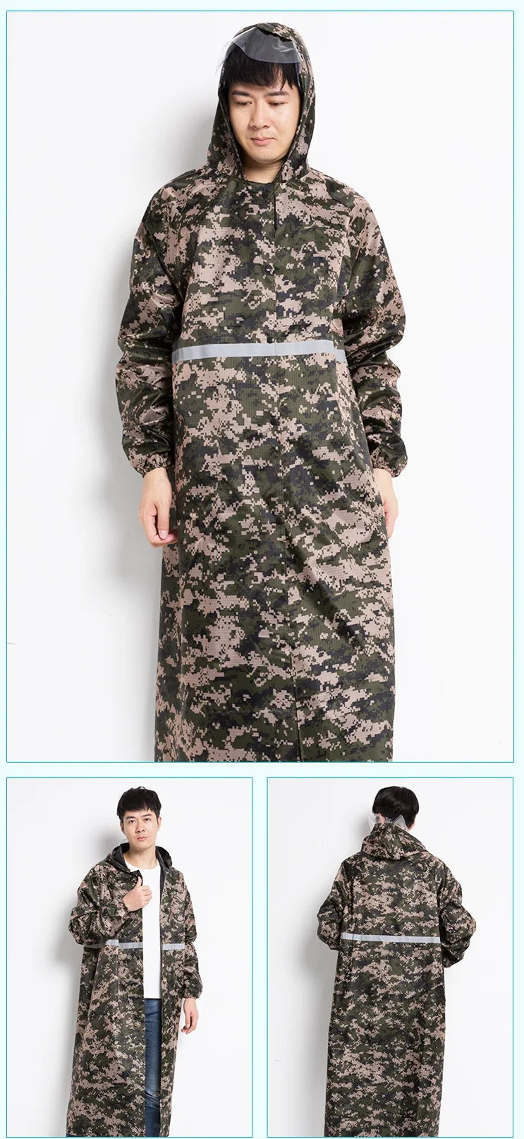 Long PVC Raincoat Custom Design Emergency Poncho Waterproof Suit for Men