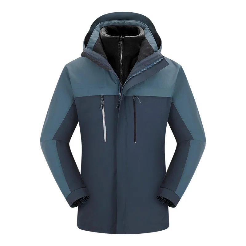 Custom Three-in-one Custom Polar Fleece Liner Autumn Winter Coat Outdoor Camping Waterproof Windproof Zipper Stand