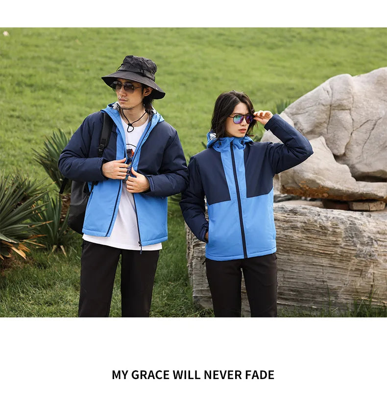 New Style Breathable Windproof and Waterproof Hooded Varsity Jacket for Autumn Winter Can Add Corporate Logo for Outdoor Wear