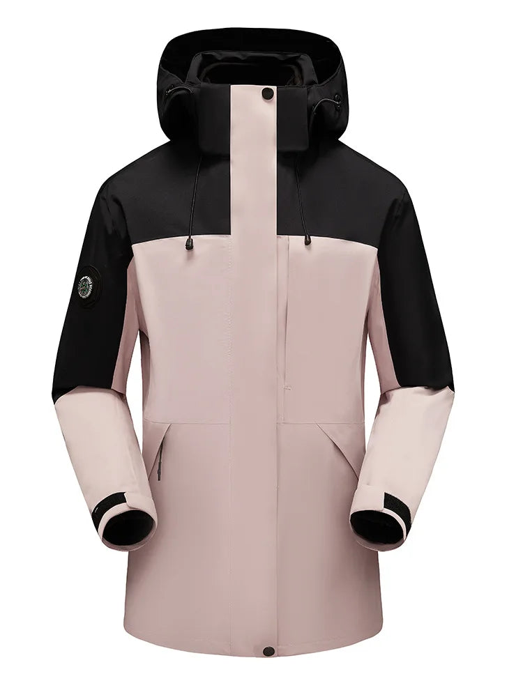 Coated Three-in-One Comfort Warm Winter Soft Shell Jacket Waterproof Windproof Outdoor Stand Collar Zipper Breathable