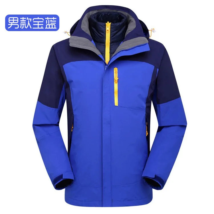 Three-in-One Detachable Tibet Travel Jacket Liner High-End Men's Women's Winter Ski Suit with Zipper Closure for Mountaineering
