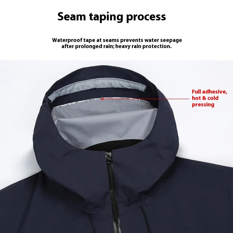 Men's Women's Outdoor Hard Shell Jacket Single Windproof Waterproof Long Sleeve for Camping Mountaineering