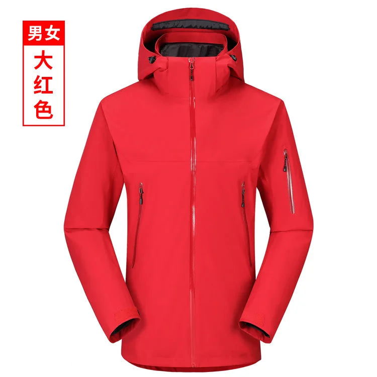 High-End Detachable Three-In-One Outdoor Jacket for Men and Women Long Sleeve Logo on Two-Piece Down Liner for Mountaineering