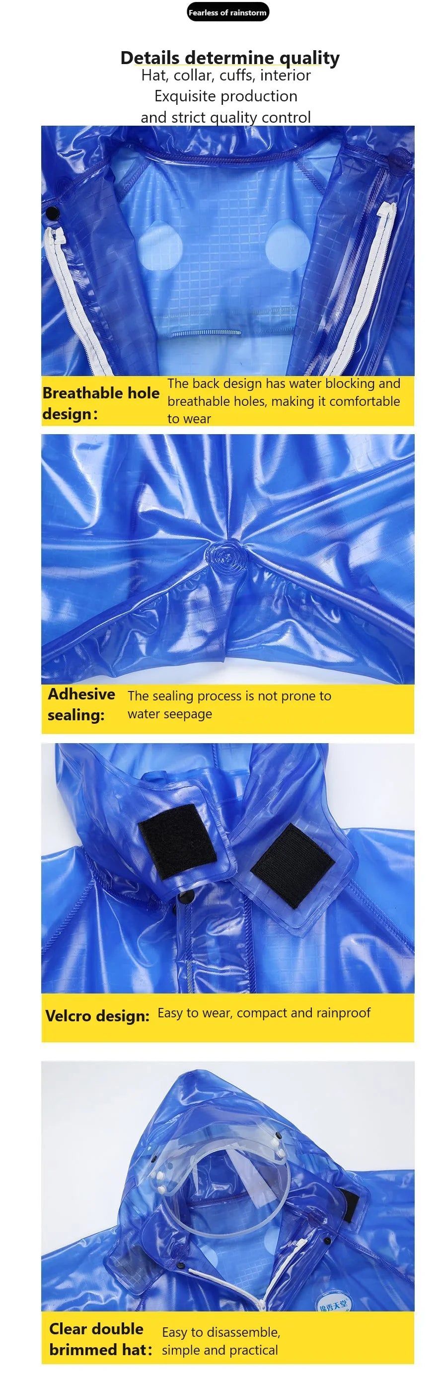 Raincoat and Rain Pants Suit, Pvc Transparent Material, Rainstorm Proof, Riding and Taking Away Duty