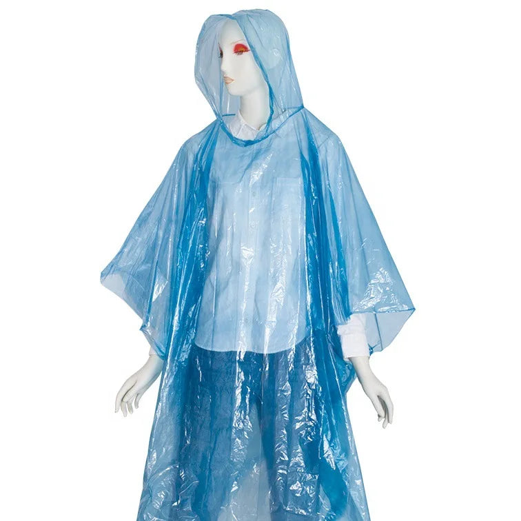 Factory Disposable Drawing Hood Fashion Assorted Colors Rain Poncho Disposable Raincoat