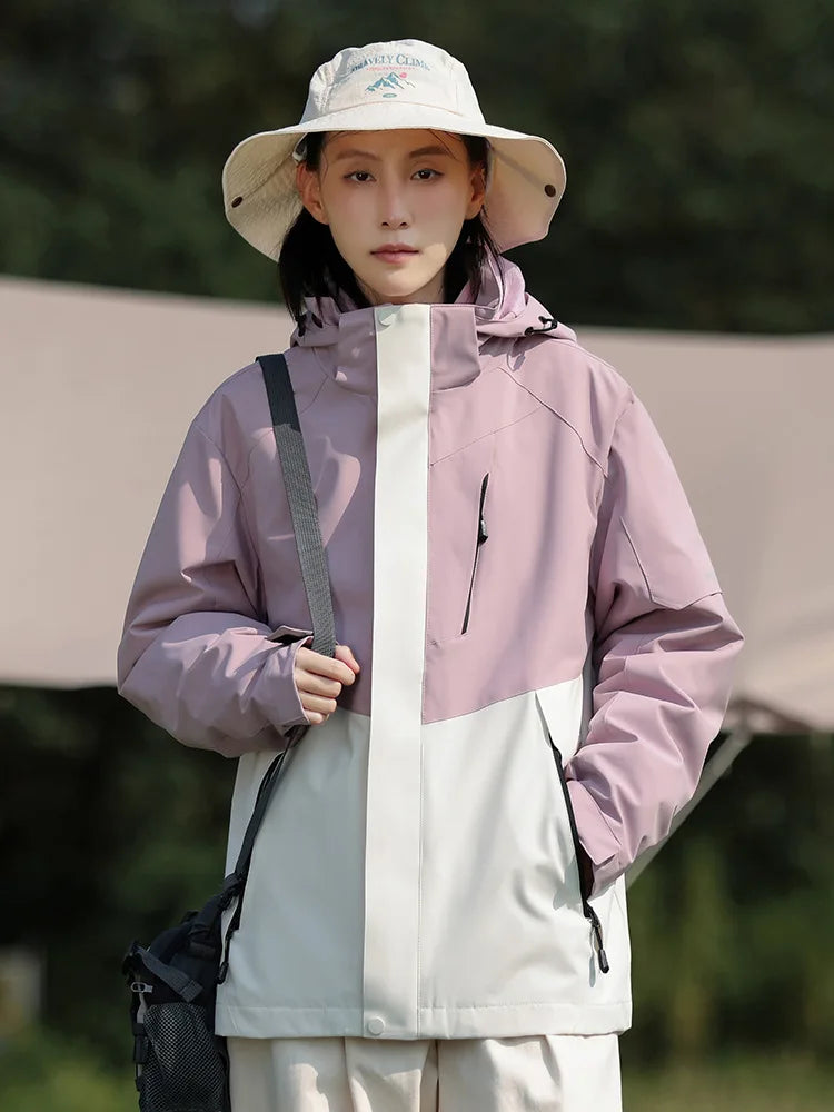 Men's Soft Shell Sports Jacket Single-Layer Windproof Waterproof Print Casual Stand Collar Zipper Closure for Spring Autumn