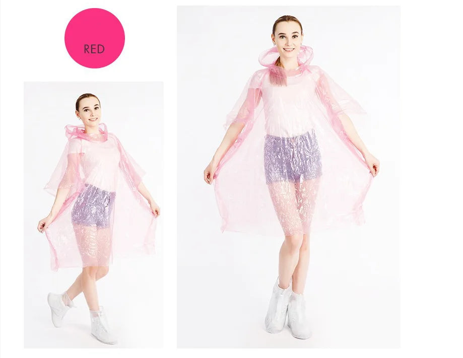 Wholesale Portable Disposable Rain Coat PP Ball Colorful Long Waterproof PE Emergency Plastic Poncho for Tours Business & Gifts