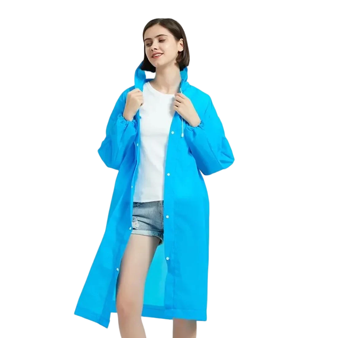 Rain Poncho Waterproof Hooded Long Clear Raincoat for Adults Men and Women Rainwear Reusable EVA Unisex Camping Outdoor Event
