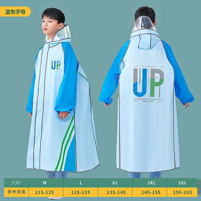 Waterproof EVA Children's Raincoat, Suitable for Primary and Secondary School Students to Go to School and Travel Outdoors