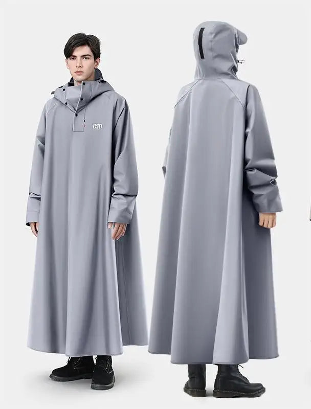 New Modern Durable Extended Loose Unisex Adult Bike Rain for Waterproof Polyester Pongee Wide Hood Brim Thickened