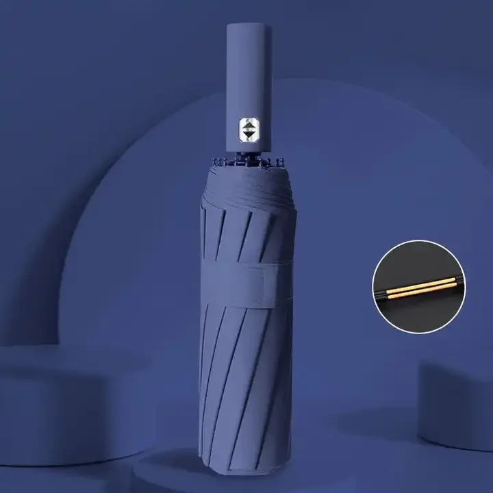 Compact Travel Folding Umbrella Windproof Rainproof Auto Open/Close Anti-UV Plastic Handle Manual Control Pongee Big Travel