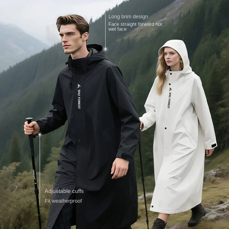 Hiking Travel Outdoor for Waterproof Windproof Polyester  Cloth Full Body Integrated Anti-Storm Cycling Raincoat