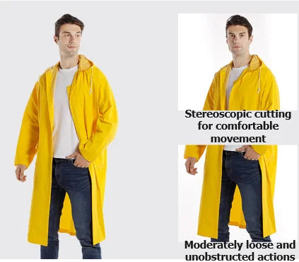 PVC Extended Raincoat for Outdoor Duty Travel, Convenient Cycling, Windbreaker and Raincoat