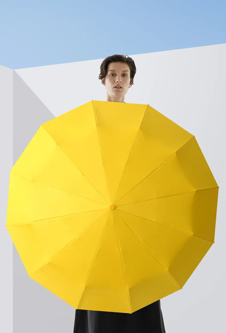 Promotion 23''*12k Carbon Fiber ABS Handle Umbrella 8k Contrast Color Rainy Sunny Days UPF50+ UV Protection Outdoor Business Use