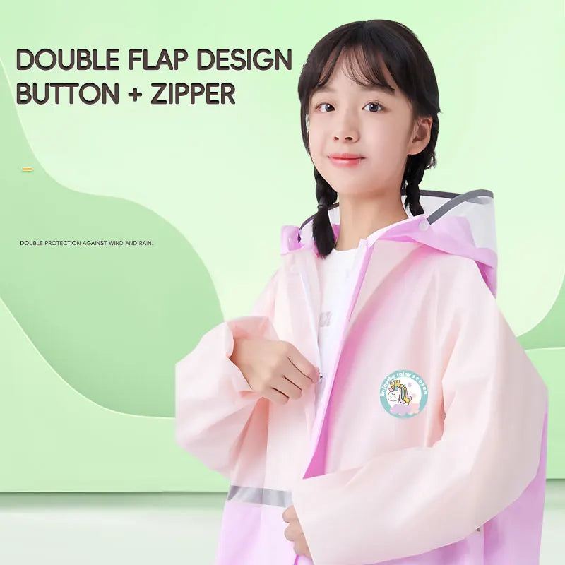 High Quality Custom-Made Children's Raincoats Reusable Eco-Friendly EVA Girls' School Hiking Raincoat Sets Inspired Cartoons