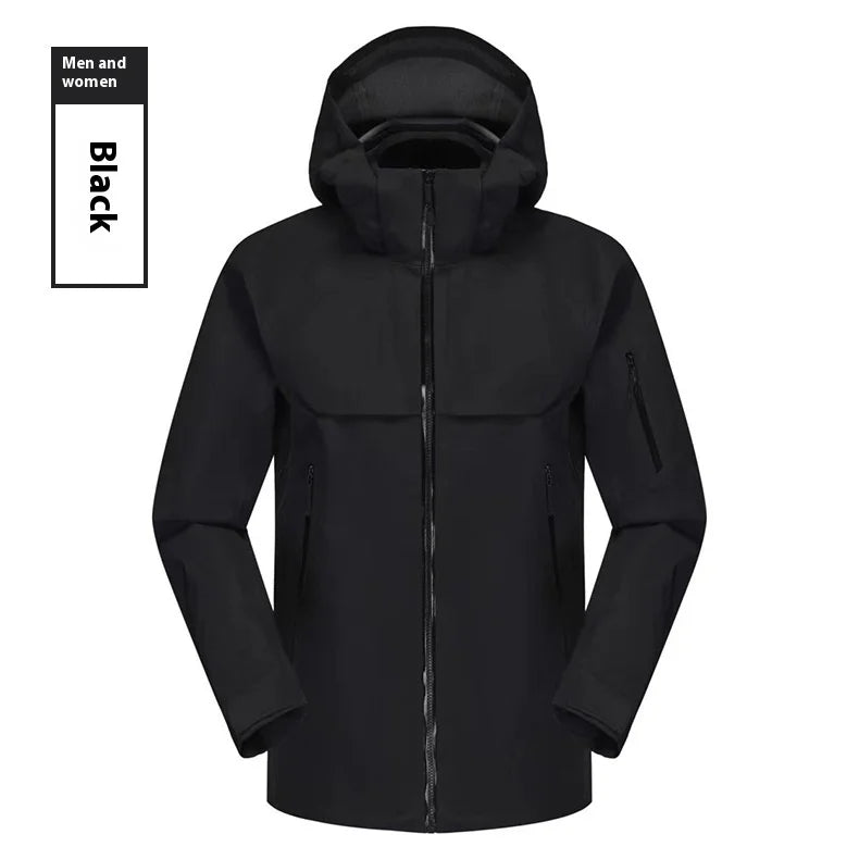 Full-Pressure Glue Hooded Windbreaker Jacket for Spring Autumn Single-Layer Assault Breathable Thin Full Pressure