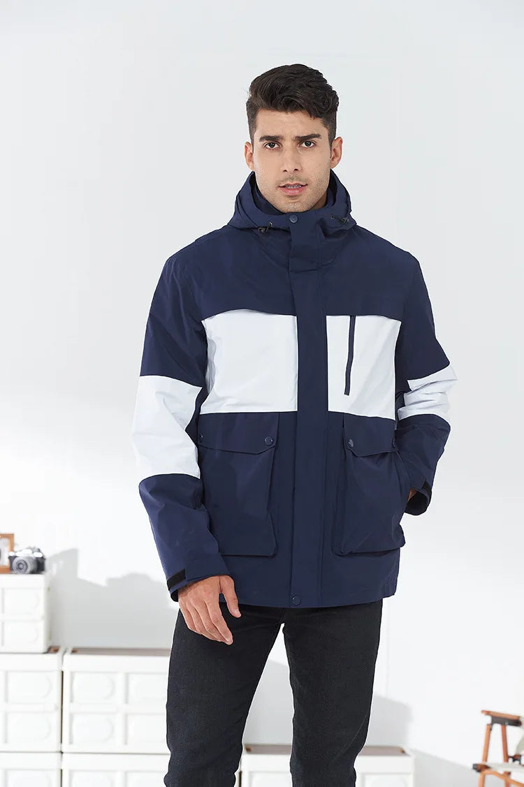 High-End Polyester Outdoor Hardshell Jacket for Men and Women Thick Warm Fleece Ski Suit With Printed Logo for Travel and Tours