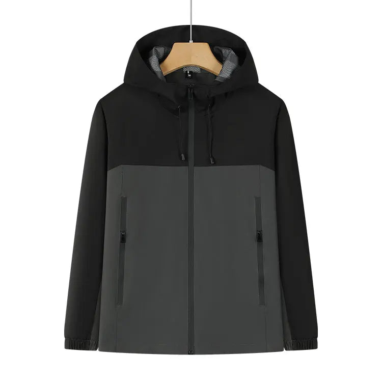 Outdoor Hiking Jackets Men Women 3D Embroidered Silk Screen Printed Custom Logo Thin Waterproof Windproof Hooded Zipper Closure