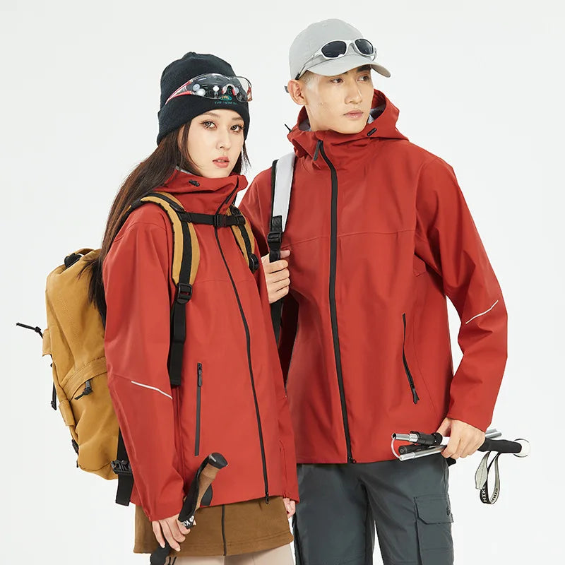 Hard Shell Jacket Unisex Autumn Outdoor Rainstorm-proof Waterproof Windproof Breathable Mountain Climbing