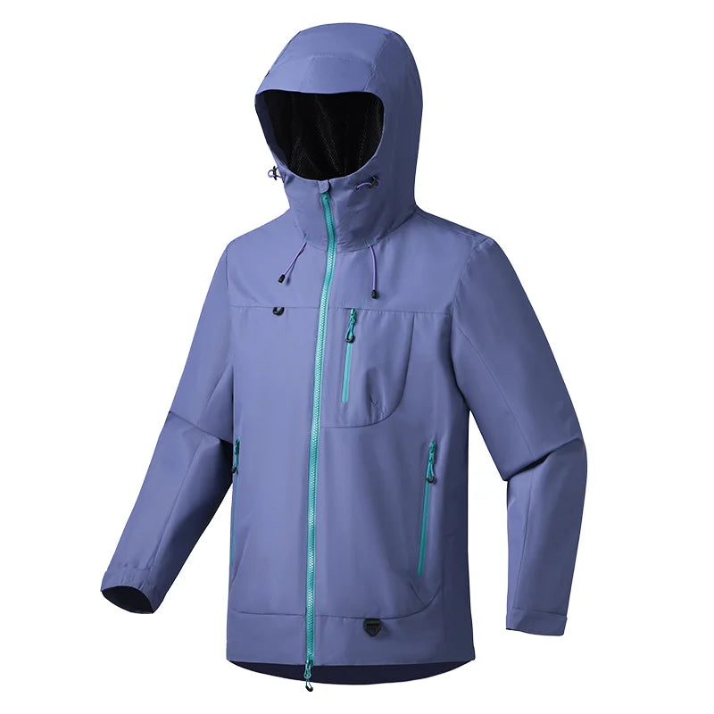 Custom Men's Lightweight Breathable Waterproof Windproof Soft Shell Thinsulate Filled Outdoor Jacket Solid Casual Style Zipper