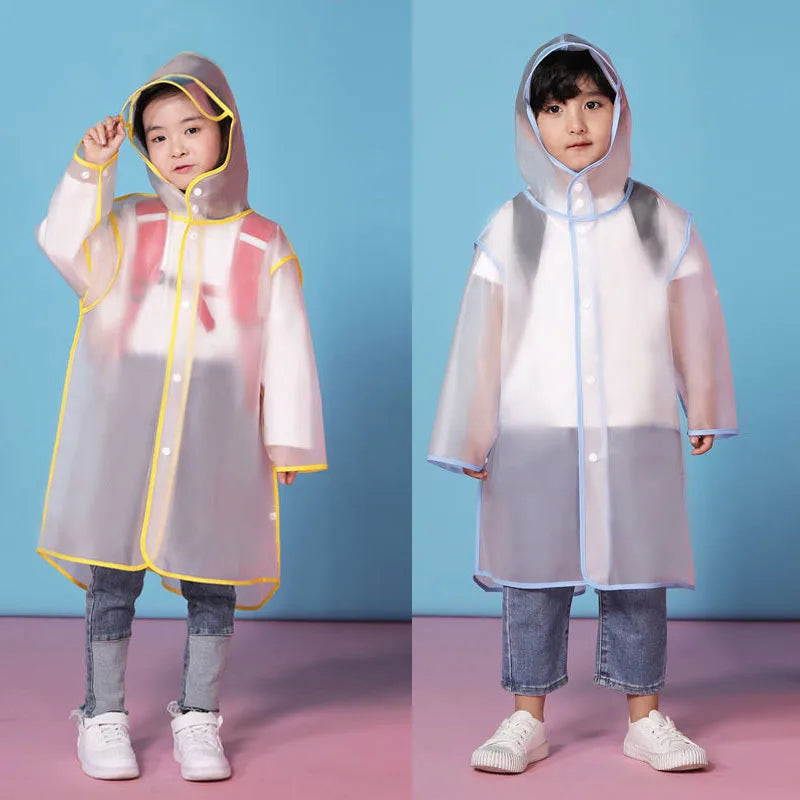 High Quality Kids Waterproof EVA Poncho Raincoat Eco-Friendly Cartoon Print Hooded School Raincoat Outdoor Activities