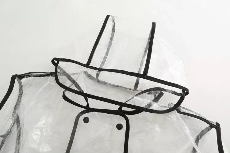 Clear EVA Rain Coats With Hat Unisex for Teenage Long Sleeve Transparent Adults Men Women Outdoor Walking Raincoat With Button