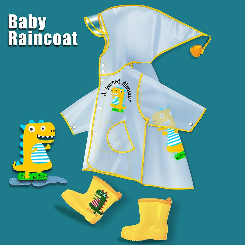 Custom Full Body Waterproof Raincoat for Boys Girls Cute Dinosaur Design for Primary School Students Kindergarten Babies