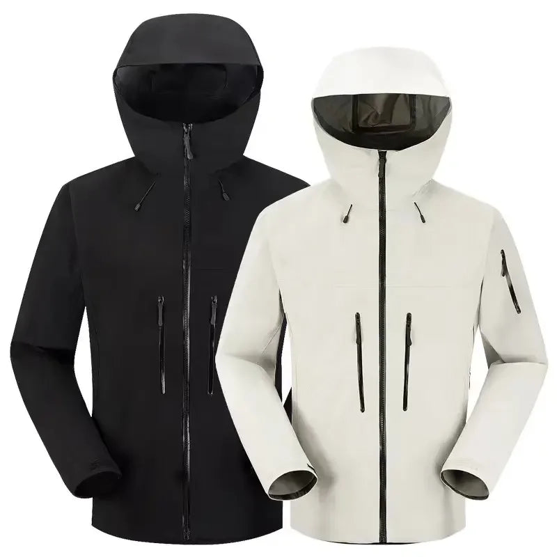 Unisex Custom Men's Women's Windbreaker High Quality Outdoor Waterproof Hard Shell Rain Jacket Zipper Windproof Single Layer 3 1