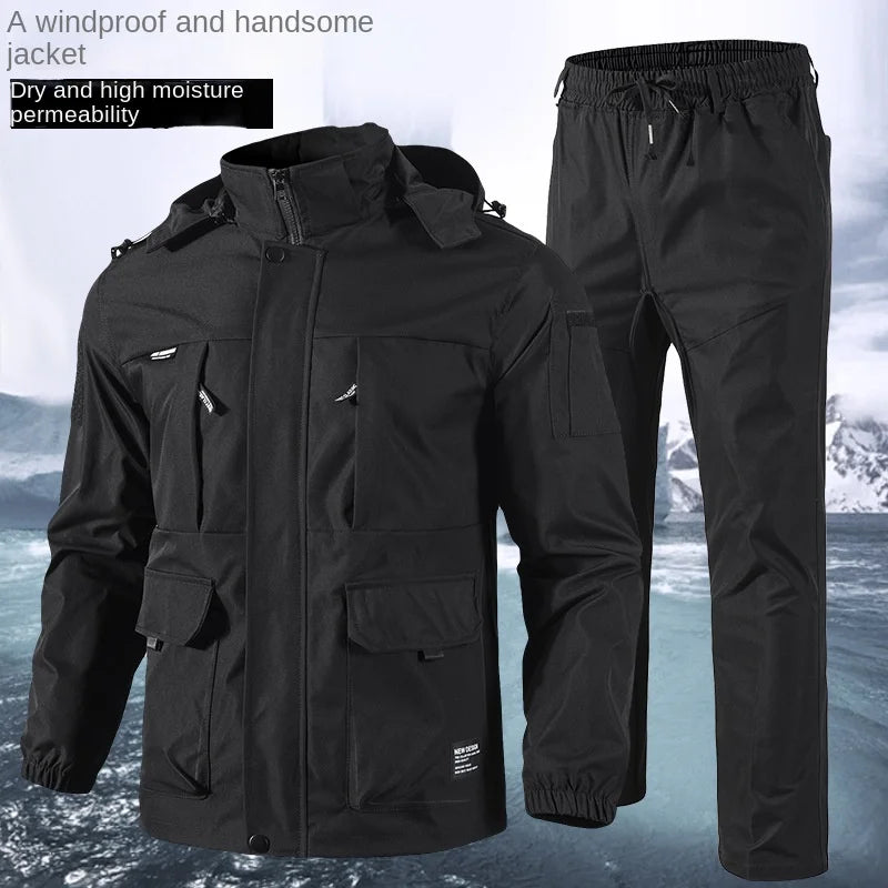 Autumn Jacket Men's Outdoor Casual Work Clothes Labor Protection Windproof Wear-resistant Dirt-resistant Jacket