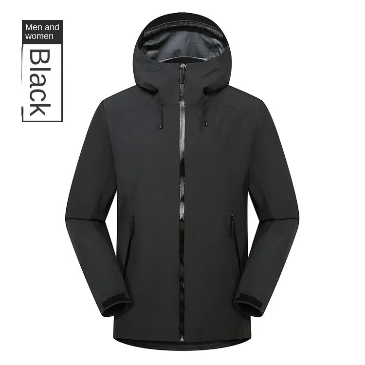 AOUNADA Softshell Waterproof Autumn Unisex Loose Fit Jacket with Zipper Closure for Skiing and Mountaineering