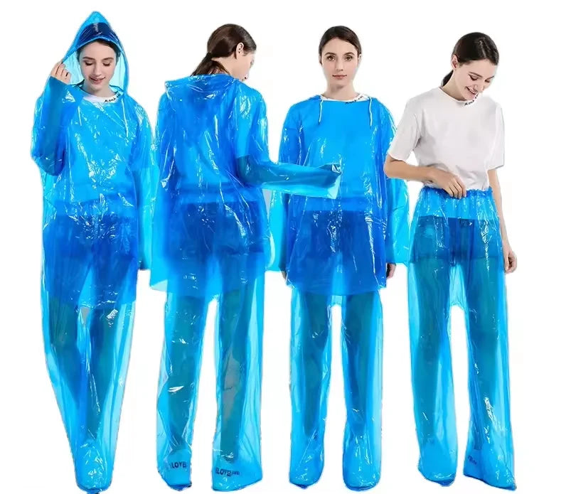 High Disposable PE Raincoat Suit Transparent Plastic Poncho Windproof Waterproof Features XXL XL XXXL 4XL Tours Girls EVA One