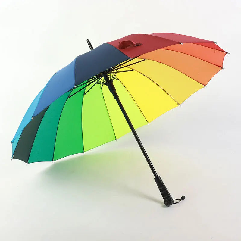 Factory Price Gay Pride rainbow Umbrella  Rainbow Canopy 16 Ribs Travel Waterproof Windproof rainbow Umbrella