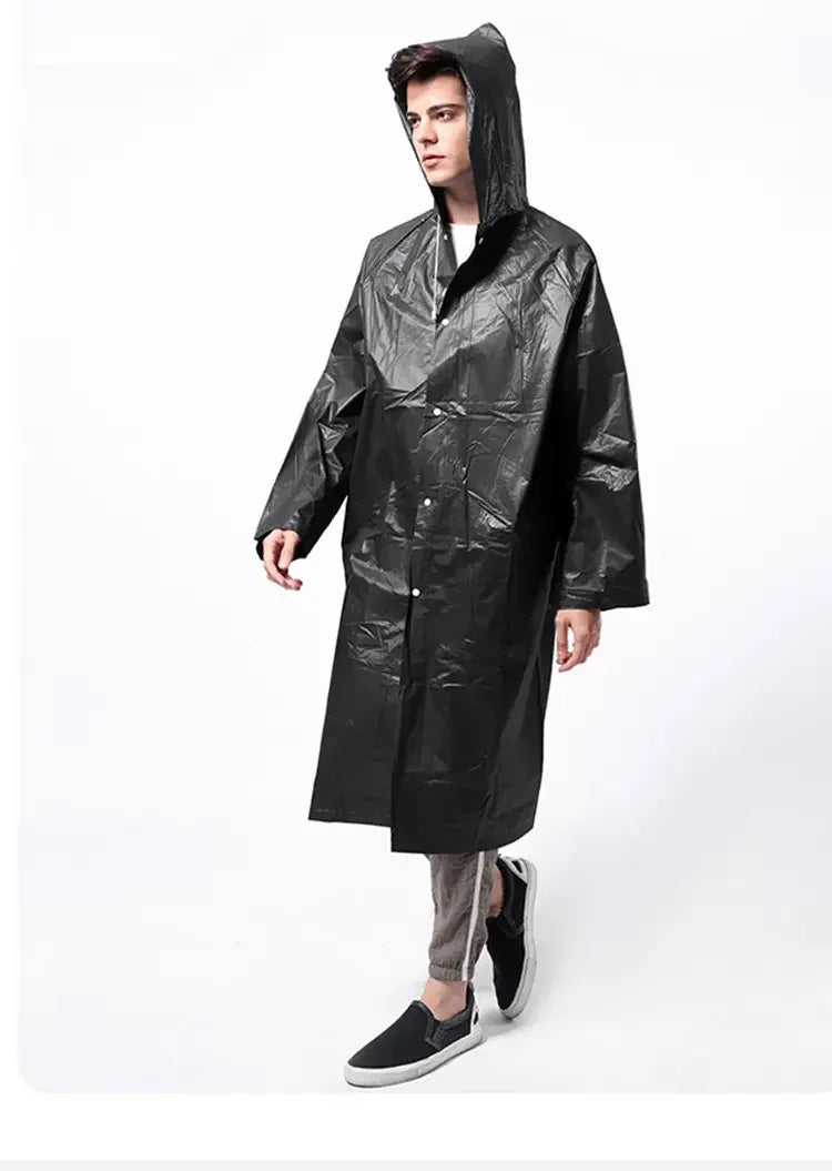 EVA Unisex Raincoat Custom Logo Printing Thickened Waterproof Rain Coat Women Men Camping Reusable Waterproof Long Raincoat