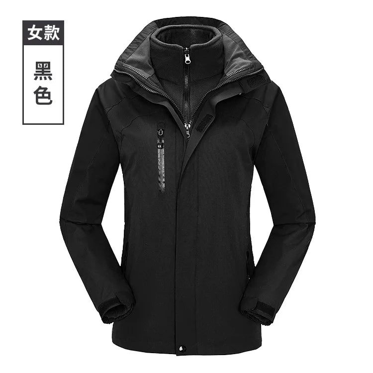 Two-Piece Three-In-One Outdoor Assault Clothing for Men Women Fleece-Lined Waterproof Mountaineering Work Jacket Custom Hiking