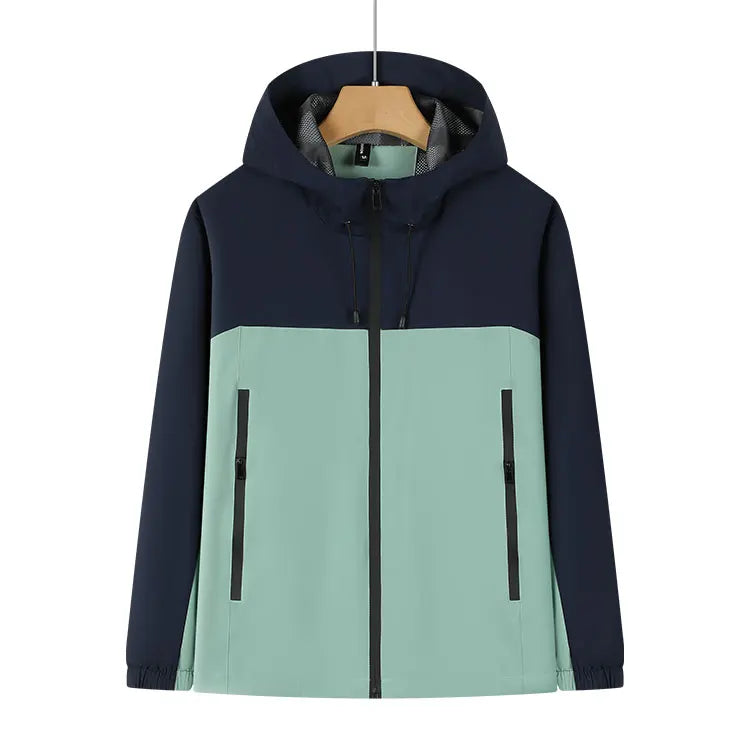 Outdoor Hiking Jackets Men Women 3D Embroidered Silk Screen Printed Custom Logo Thin Waterproof Windproof Hooded Zipper Closure