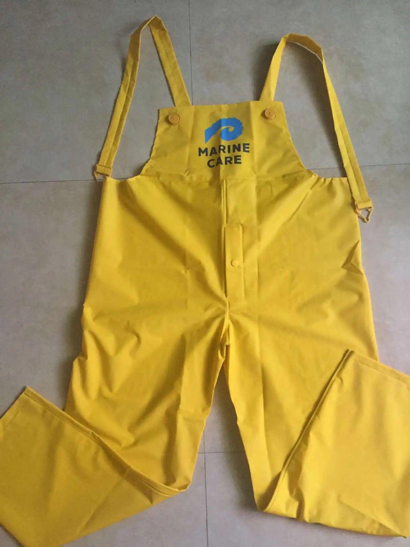 Reflective Yellow Heavy-duty Waterproofed Raincoats With Working Bib Pants Overalls