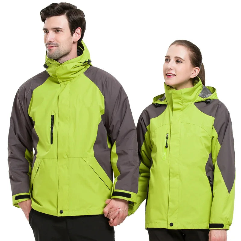 Two-Piece Three-In-One Outdoor Assault Clothing for Men Women Fleece-Lined Waterproof Mountaineering Work Jacket Custom Hiking