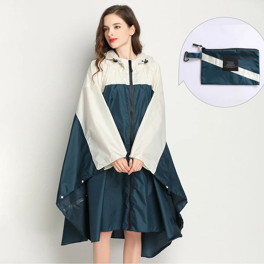 Fashionable Waterproof Cycling Rain Gear Emergency for Poncho for Hiking and Camping Survival Hooded Cloak