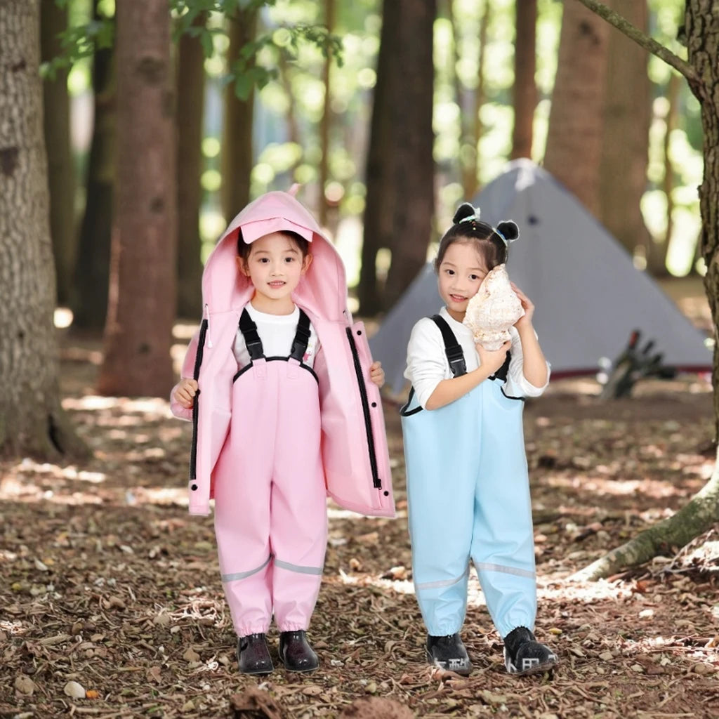 Kids' One-Piece Waterproof Raincoat EVA PU Rain Boots for Beach Sea-Driving Fishing Water for Boys' Kindergarten Camping Tours