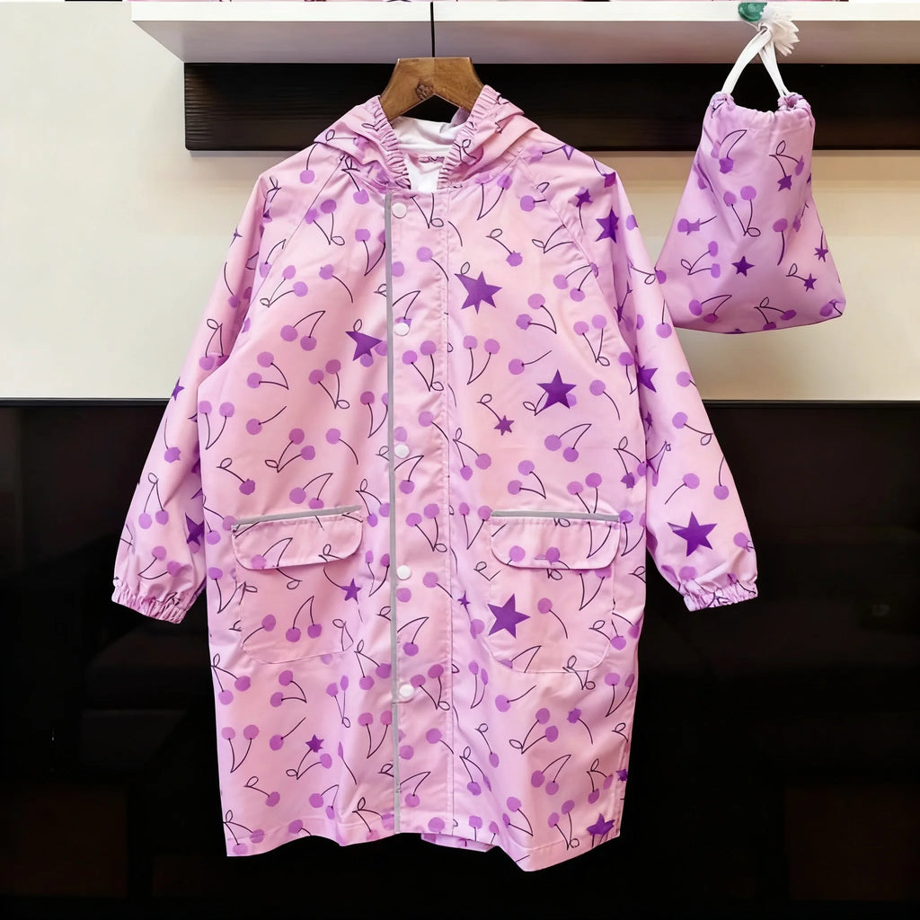 2025 New Lightweight Breathable Rain Poncho for Kids Boys Girls Reusable Cartoon Raincoat for Middle Large Children Kindergarten
